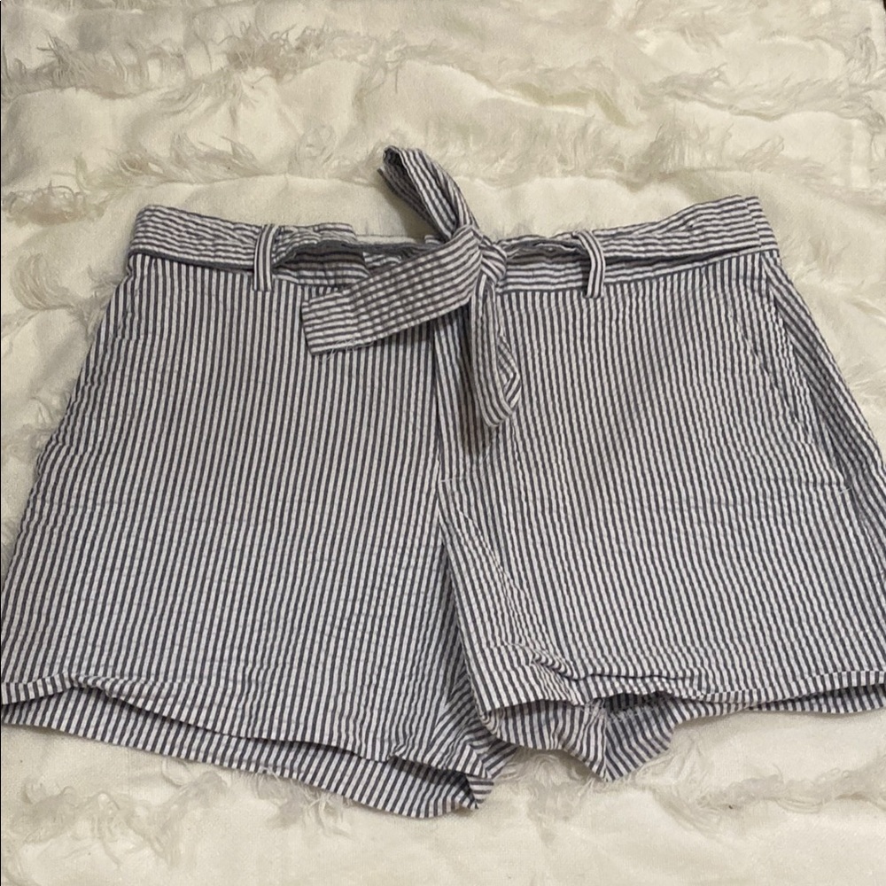 Banana Republic High Waist White and Blue Shorts
